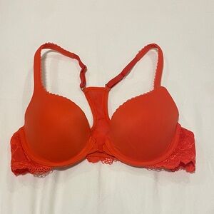 Women's coral Lace Detail T-Shirt Bra